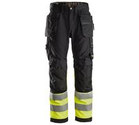 Snickers AllroundWork Hi-Vis Travailitshose avec . Poches holster, Cl. 1, EN 14404, 10471, 20471 Noir-HV-Jaune 104