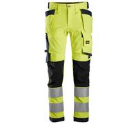 Snickers AllroundWork Hi-Vis Travailitshose avec . poches holster, cl. 2 HV-jaune-navy 120