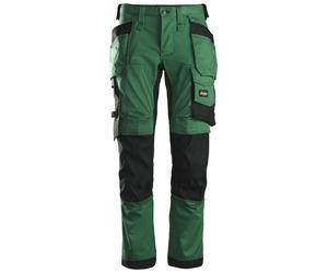 Snickers AllroundWork Pantalon de travail stretchitavec poches. Poches holster, EN 14404 vert forêt-noir 64