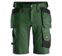 Snickers AllroundWork Stretchitsshorts avec poches holster vert forêt-noir 54