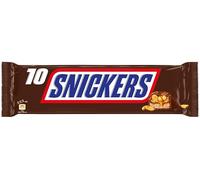 SNICKERS - Barre Chocolat au Lait, Cacahuètes & Caramel - 10 x 50g - Sachet de 10 Barres Chocolatées - Grand Format - 500g