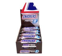 Snickers Barre protéinée au chocolat 18 x 47 g - Plus de protéines, moins de sucre - Barre riche en protéines avec une couche de caramel et des cacahuètes enrobées de chocolat au lait