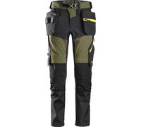 Snickers FlexiWork Stretch Arbeitshose mit Holstertaschen Kahki/Grün/Grau 104