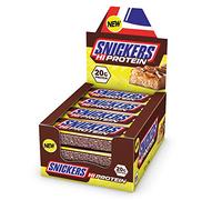 Snickers Haute Protéinée Barre (12 X 55g) -Snack avec Caramel, Peanuts et Lait Chocolat - Contient 20g Protéinée