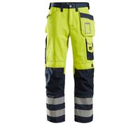 Snickers Hi-Vis Arbeitshose m. poches holster, cl. 2, EN 14404, 20471 HV-jaune-navy 154