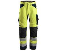 Snickers Pantalon de travail AllroundWork Hi-Visit, Cl. 2, EN 14404, 20471 HV-Jaune-Navy 104
