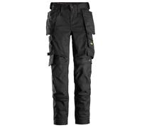 Snickers Pantalon de travail AllroundWork Stretch pour femmesitavec poche de rangement. Poches holster, EN 14404 Noir 92