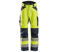 Snickers Pantalon de travail isolant AllroundWork Hi-Vis 37.5®it, Cl. 2, EN 14404, 20471 HV-Jaune-Navy S/SHORT