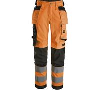 Snickers Pantalon haute visibilité pour femmes, Pantalon stretch pour femmes avecit poches holster, cl. 2 High-Vis Orange/Noir 80