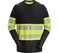 Snickers T-shirt haute visibilité manches longues, classe 1 noir/jaune haute visibilité S