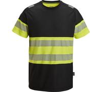 Snickers T-shirt haute visibilité T-shirt, classe 1 noir/jaune haute visibilité XXL
