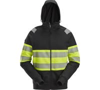 Snickers Veste de sécurité High-Vis,rsVeste à fermeture éclair avecit Capuche, Cl. 1 Noir/Jaune High-Vis XS