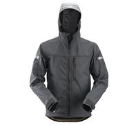 Snickers Veste de travail AllroundWork Softshellitavec capuche gris acier-noir 3XL