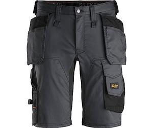 Snickers Workwear AllroundWork 6141 Short de travail extensible avec poches holster, Gris acier/noir, 48 Regular