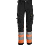 Snickers Workwear Pantalon de travail stretch haute visibilitéitClasse 1 Noir/High-Vis Orange 52