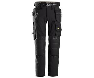Snickers Workwear-Pantalon genouillères intégrées (FR/ES, Numérique, 48, Taille Normale, Taille Normale, Noir)
