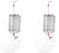 Sniff de crabe avec 8 boucles réutilisables fil cylindrique en acier inoxydable - appât en filet - pièges câble en nylon 2pcs