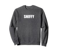 Sniffy - Typographie de Mots drôles Sweatshirt, Unisexe pour Adultes, Chiné Foncé, L