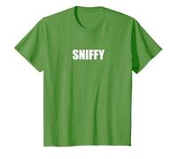 Sniffy - Typographie de Mots drôles T-Shirt, Enfant, Herbe, 2 Ans
