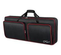 SNIGJAT Housse souple pour clavier 49 touches avec poches rembourrées pour ordinateur portable, câbles, pédales, sac de transport étanche avec poignées et bretelles réglables, dimensions intérieures :