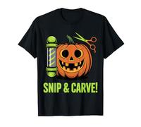 Snip & Carve Citrouille Barbier Design T-Shirt