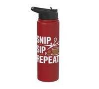 Snip Sip Repeat Funny Coffee Coiffeur Barbier Stainless Steel Insulated Water Bottle