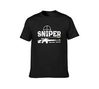 Sniper One Shot One Kill Army Men's T-Shirt Unisex Tee Black XXL