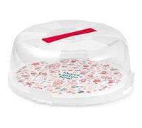 Snips 000223 boîte de rangement pour gâteau Rond Plastique Rouge, Transparent, Blanc G