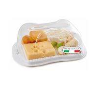 Snips Boîte à Fromage 3 LT, Plateau avec 2 fermetures de sécurité, Dôme Transparent, Couteau, Dimensions 29 x 20 x 11 cm, Made in Italy
