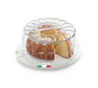 Snips Boite a Gateau, avec poignée, plateau décoratif avec napperon, porte-gâteaux diamètre 28 cm x hauteur 11 cm, 2 fermetures de sécurité ; Made in Italy