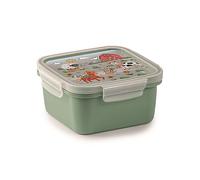 Snips, Boîte à lunch carrée Décoration Ferme, Boîte à goûter pour enfants, Récipient pour aliments, Contenant pour aliments de 0,80 litre, 15 x 15 x 7,5 cm, Fabriqué en Italie, 0% de BPA.