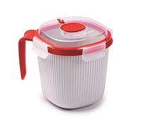 Snips Bol Soupe Micro Ondes, Tasse pour boissons chaudes et soupes pour micro-ondes, Boite a The 0,70 LT, 14,5 x 14,5 x 12 cm, Couleur Blanche et Rouge, Made in Italy