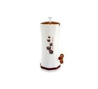 Generique Distributeur de café Dosa Moka motif grains de café plastique blanc/marron