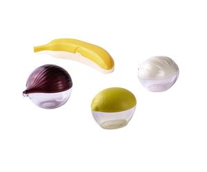 Snips, Ensemble de 4 Boite Rangement Frigo, Boites de Conservation, Garde Lemon, Onion, Ail et Banana, Made in Italy