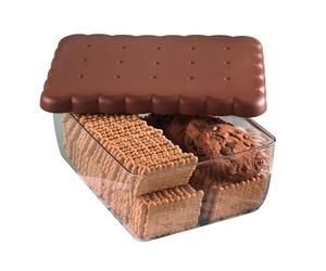 Snips, Porte Biscuits, 2,70 LT, Boite a Biscuit 24,5 x 18,5 x 9,5, Made in Italy, Marron