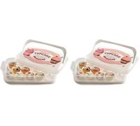 Snips, Porte-cupcakes 7 L Blanc, Porte-bonbons, Conteneur décoré avec plateau, Fabriqué en Italie (Lot de 2)