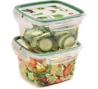 Snips, SnipsLock Square, Boîte de conservation Carrée, Boite Rangement Frigo 1 Lt, 2 pcs, 4 Fermetures de sécurité, 14,7 x 14,7 x 12 cm, Made in Italy