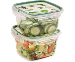 Snips, SnipsLock Square, Boîte de conservation Carrée, Boite Rangement Frigo 1 Lt, 2 pcs, 4 Fermetures de sécurité, 14,7 x 14,7 x 12 cm, Made in Italy