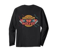 #snirt T-shirt vintage, motif loup rétro Manche Longue