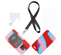 SNK Coque en silicone pour récepteur Dexcom G7 et G6 (comprend un cordon + un patch + un protecteur d'écran) (rouge/bleu)