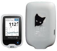 SNK Designed-BlackCat Coque en silicone pour Freestyle Libre 3 Freestyle Libre 2 Transparent