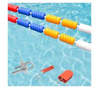 SNMIT Corde De Séparation De Piscine Flottante, Cordon De Sécurité De 3,3 Pieds, Corde Anti-Vagues avec Crochets, for Sources Chaudes/piscines Flottantes(Nylon Rope,18meter (59ft))