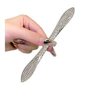 Snmzlc Lot de 2 épingles à cheveux françaises pour femmes, bâtons à cheveux pour chignons, chignons et chignons sans endommager les cheveux, en métal argenté, avec strass, excellente tenue, adaptées