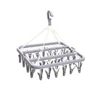 Snner Séchoir à Chaussettes Pliant des vêtements de séchage en Plastique Rotatif Cintre de sous-vêtements en Plastique Rotatif avec 32 Clips Coupe-Vent