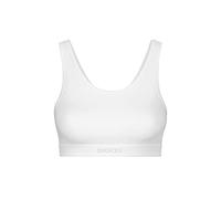 Snocks 1-Pack Soutien-Gorge Souple Bustier Femme Coton Bio Soutien-Gorge Confortable pour Tous (M, Blanc)