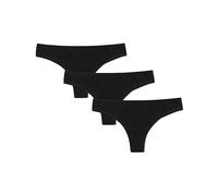 Snocks 3X Culotte Tanga Brésilienne Femme Taille M (EU 38-40) Noir String Coton sans Couture Sexy Taille Haute