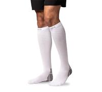 Snocks Bas de Contention Homme Chaussettes de Compression Homme Blanche Taille 47-50 Lot de 1 Chaussette Haute de Running, Sport, Course, Football, Voyage en Avion