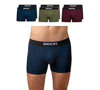 Snocks Boxer Homme Lot de 6 - Caleçon en Coton Bio Certifié GOTS - Slip Confort sans Étiquette, Ne S’enroule Pas, Ne Coupe Pas - sous Vêtement Respirant Ajustement Parfait Tailles L