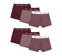 Snocks Boxer Homme Lot de 6 - Caleçon en Coton Bio - Slip Confort sans Étiquette, Ne S’enroule Pas, Ne Coupe Pas - sous Vêtement Respirant - XL - Rayé Rouge
