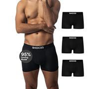 Snocks Boxer Homme Microfibre Modal Lot de 3 Calecons Hommes en Modal 3X Noir Taille M (Medium) Caleçon Homme Boxer Shorty sous Vetement Calcon Hommes
